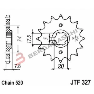 PIGNONE JT 327 z15  PER HONDA 125 VT C SHADOW 1999-2008 - Imagen 1 de 2