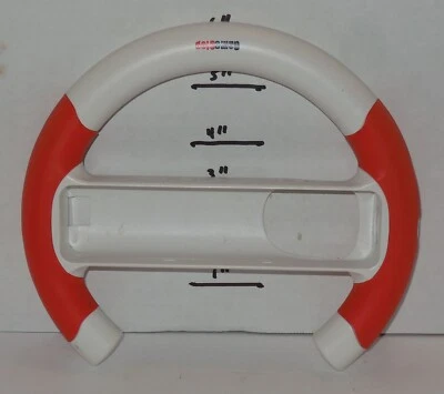 Nintendo Wii Steering Wheel Hard Plastic Red White - Image 1 of 2