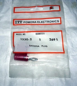 NUEVO Pomona - 1330-2 - Conector Banana Test, Enchufe, Montaje de Cable, 15 A, 60 Vdc - Imagen 1 de 2