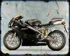 Ducati 749 Dark 04 1 A4 Metal Sign Motorbike Vintage Aged