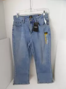 New Lee Women's Blue Regular Fit Capri Mid Rise Straight Denim Jeans -Size 8M - Picture 1 of 6