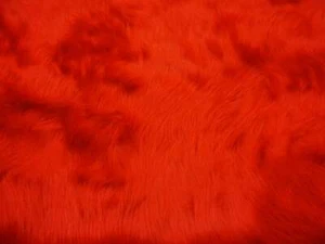 RED 60" Wide Shaggy faux Fur Fabric BY THE YARD Upholstery drapery - Picture 1 of 1