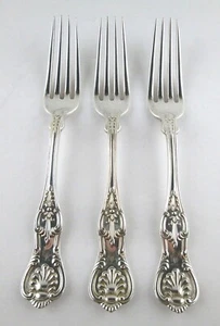 Antique KINGS Black Starr & Frost Sterling Silver Forks 7" 3 Pcs. - Picture 1 of 11