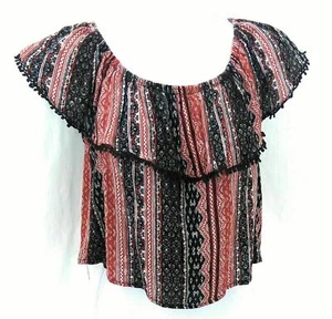 No Comment Girls Multi Color Off The Shoulder Top Size Large - Picture 1 of 5