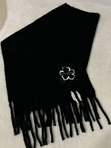 Ted Baker Thick Oversized Black Fuzzy Scarf - Picture 1 of 15