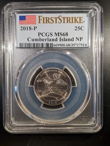 2018-p PCGS MS-68 Cumberland Island NP National Park ATB Quarter First Strike FS - Picture 1 of 2