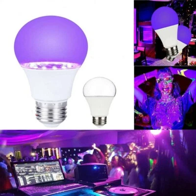 E27 9W UV Black Light Bulb Fluorescent Glow in The Dark Lamps for Party Club - Image 1 of 4