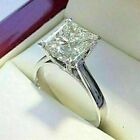 2.5Ct Princess Cut VVS1 Lab-Created Diamond Solitaire Engagement Ring 925 Silver