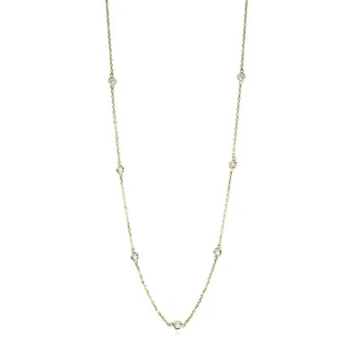 Collar de oro amarillo de 14K con diamantes creados en laboratorio de 0,84 quilates por yarda 18" Foto 1 de 3