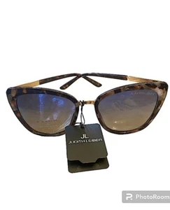 Judith Leiber Danica Sonnenbrille braun abstraktes Muster Katzenaugenform - Bild 1 von 6
