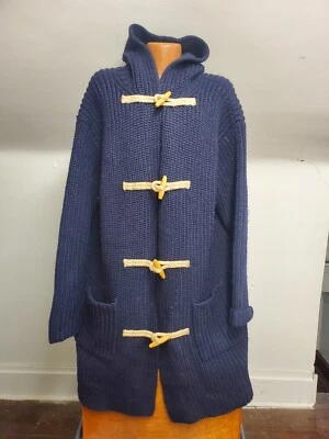 VTG Polo Ralph Lauren Women's Navy Blue Wool Toggle Duffle Coat • Size XL - Image 1 of 4