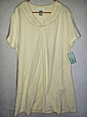 VESTIDO Vanity Fair Mujer Bata L Cremallera Corta Amarillo Gofre Bordado Manga Larga Foto 1 de 4