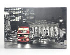London Double Decker Bus Art Print On Canvas- 11.5”x7.5” Black & White- Red