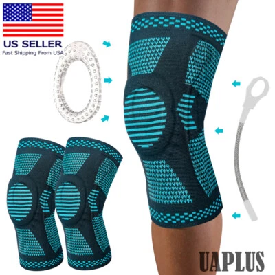 Silicone Knee Sleeve Compression Brace Support Gym Joint Pain Arthritis Relief - Image 1 of 4