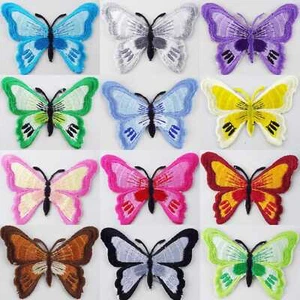 Schmetterling Motiv Aufbügeln oder Aufnähen Insekt Fliegen Garten Patch 13 FARBEN KAUFEN 1 2 297D - Bild 1 von 19