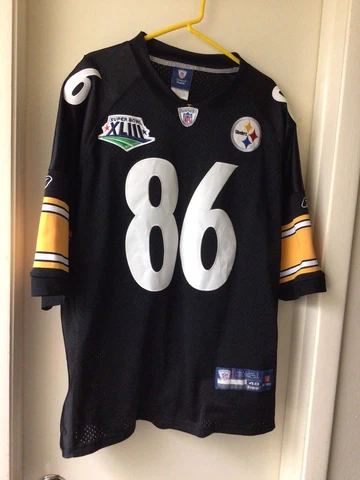 Pittsburgh Steelers NFL Hines Ward #86 Super Bowl Reebok Jersey Size 48 Black Cover