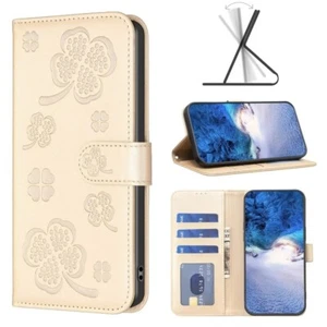 For MOTO G04 G24 G34 G84 X40Pro G73 E13 Leather Four Leaf Grass Wallet Filp Case - Picture 1 of 12