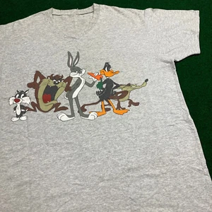 Vintage Looney Tunes Shirt Womens XXL Gray 1991 Bugs Bunny Cartoon Nightgown 90s - Picture 1 of 14