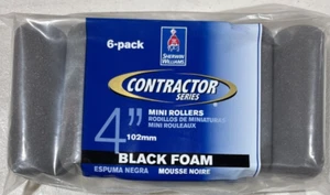 Sherwin Williams 650166168 Mini Rollers 4" Black Foam 6 Pack New - Picture 1 of 5