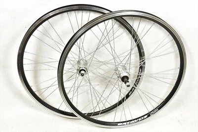 24" 507 RIM WHEEL SET 6 7 SPEED DOUBLE WALL ALLOY HUBS 135mm O.L.D 9 X 4 BLACK - Image 1 of 4