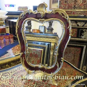 Mirror Louis XV style with frame in Boulle marquetry Napoleon III period 19th - Picture 1 of 19