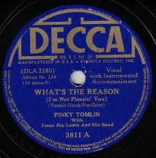 Pinky Tomlin & Texas Jim Lewis 78 What's The Reason /Love Bug Will Bite You SH3F