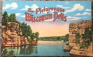WI Souvenir Vintage Il Pittoresco Wisconsin Dells Libretto Colore Originale 1950 - Foto 1 di 15