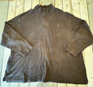 POLO Ralph Lauren Estate Rib Long Sleeve Brown 1/4 Zip Men's Size 4XB (One Spot) - Picture 1 of 9