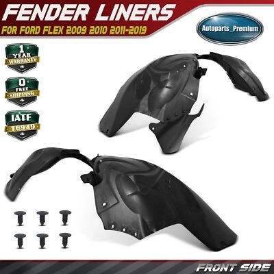 2件前防尘PP内挡泥板衬里防溅罩适用于福特Flex 2009-2019 — 第 1/4 张图片