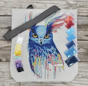 Owl Tote Bag DIY Bead Embroidery Kit Needlepoint Handbag For Women sv55 - Picture 1 of 15