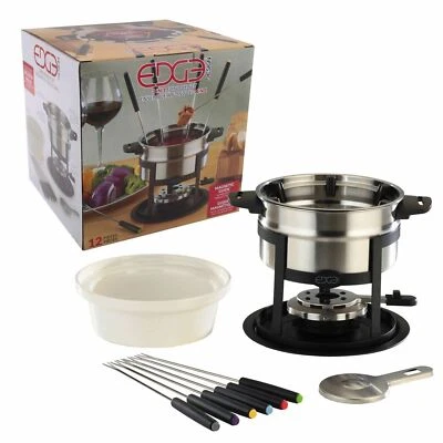NEW EDGE 12 PIECE 3 IN 1 FONDUE SET Cheese Chocolate Sauce Dip Dipping Fork - image 1 of 2