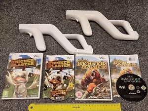 NINTENDO WII CABELA DANGEROUS ADVENTURE CHICKEN BLASTER GAMES + 2 x ZAPPER GUNS - Picture 1 of 1