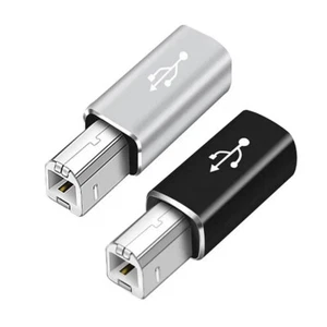 USB Type C Female to USB B Male Adapter Straight for Scanner Printer Converter - Picture 1 of 14