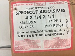 Speedcut Abrasives 4x1/4x1/4 for use with hand held electric grinders (box of25) - Picture 1 of 2