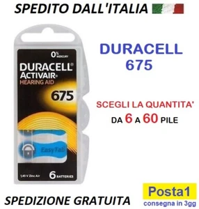 Pile DURACELL 675 ACTIVAIR per protesi acustiche 1,45V  Zinc Air. - Foto 1 di 11