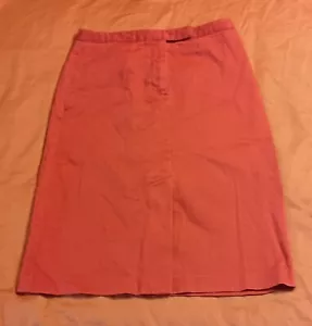 The Limited Fitted Solid Cotton Blend Stretch Pencil Career Skirt Sz 0 Coral S2 - Picture 1 of 10
