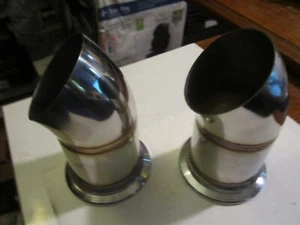 FMR PERFORMANCE 2.5" EXHAUST TURN OUTS/DOWN, STAINLESS STEEL, EXHAUST TIPS PAIR - Picture 1 of 4