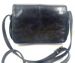 Borsa a tracolla in pelle italiana nera TOSCANA borsa a tracolla borsa a mano - Foto 1 di 15