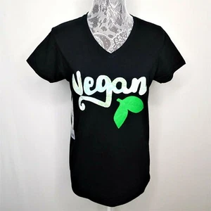 Refashioned Upcycled "Vegan" T-Shirt Damen M Neu mit Etikett (GG) - Bild 1 von 4