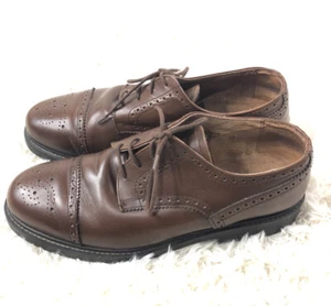 Emfaro Italy Leather Mens Oxford Shoes Size 10.5 Rubber Sole Brown - Bild 1 von 6