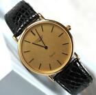 Longines Gold Dial Quartz 34mm Date Vintage Men's Watch Used Swiss Made