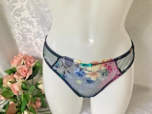 John Lewis And/Or Valentina Paradise Brief Size UK 8 Navy Flower Motif Free P&P! - Picture 1 of 3
