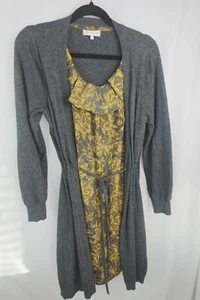 John Rocha Green Size 16 Layered Ruffle Sweater Dress Shirt Dress Workwear VTG - Picture 1 of 6