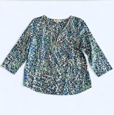 Blusa Pequeña Pequeña Coral Bay Azul Verde Floral Breezy Resort Nueva con Etiquetas Foto 1 de 4