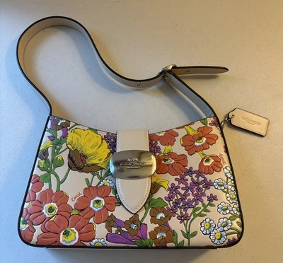 Coach Eliza Shoulder Bag With Floral Print CR161 Multicolor About 10in x 6.5in - Image 1 of 4