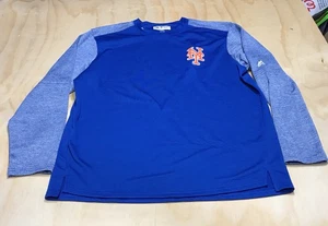 New York Mets Majestic Herren XL Langarm Therma Base Shirt Blau Baseball Y2K - Bild 1 von 10