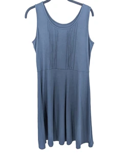 Fair Indigo Dress Womens Medium Blue Organic Pima Cotton Sleeveless Tank Casual - Picture 1 of 10