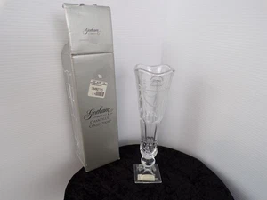 Florero Gorham Chantilly República Checa Cristal Grabado 9" Festoneado De Colección - Imagen 1 de 8