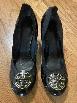 Tory Burch Black Patent Leather Women’s wedge Shoes Size 8.5 m - Image 1 of 4