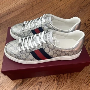 Gucci Hombre GG Ace Supreme Metal 812047 FAD2F 8742 Talla 13 (US 13.5) - Imagen 1 de 7